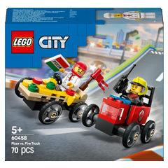 60458 Závodní balíček: Rozvoz pizzy vs. hasičské auto Obrázek k setu 60458